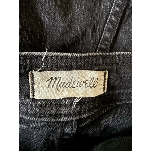 Madewell Tapered Black Denim Overalls Women Size 2 Clybourn Wash Crisscross Back - Picture 4 of 16